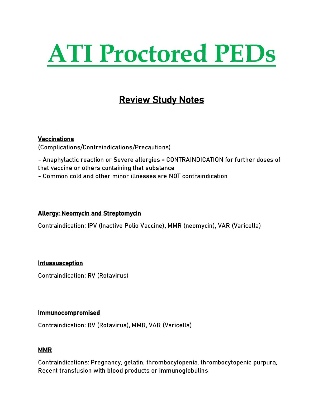 Preview image of ATI Proctored PEDs Review Study Notes   document